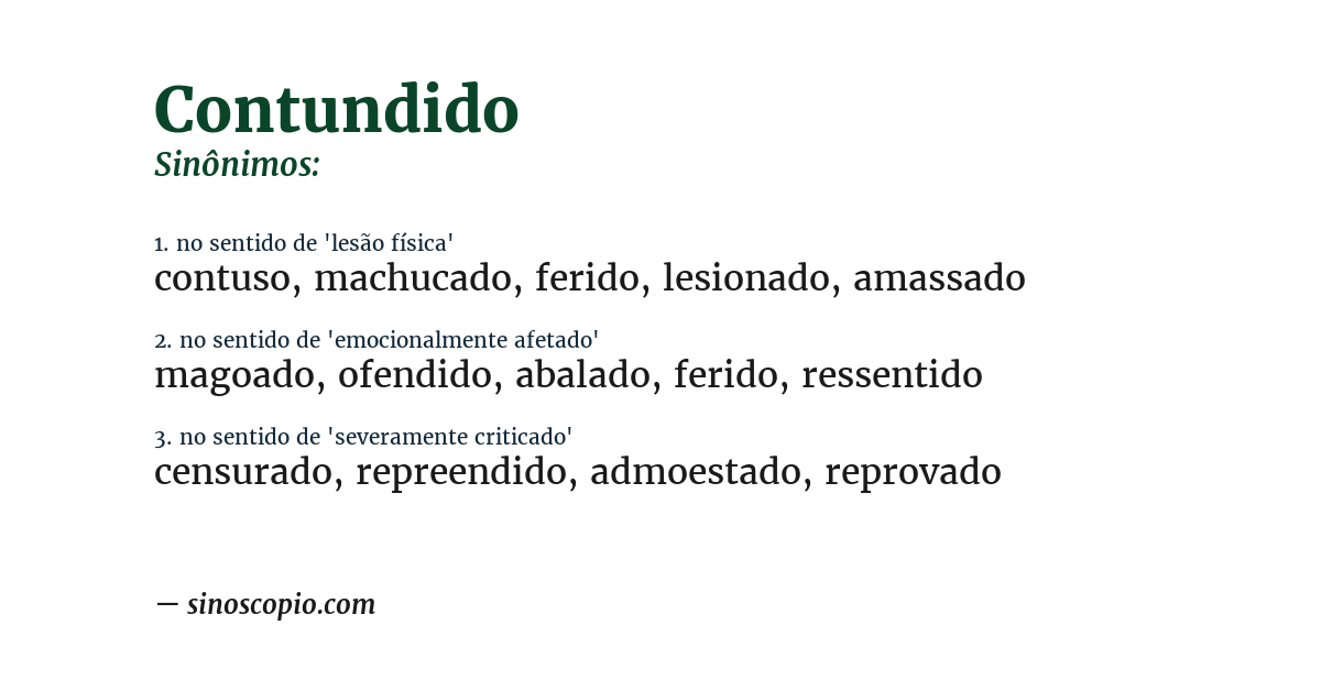 Sinônimo de contundido