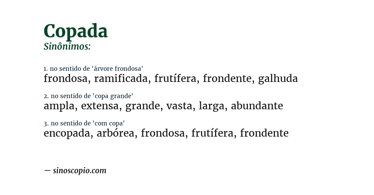Sinônimo de copada