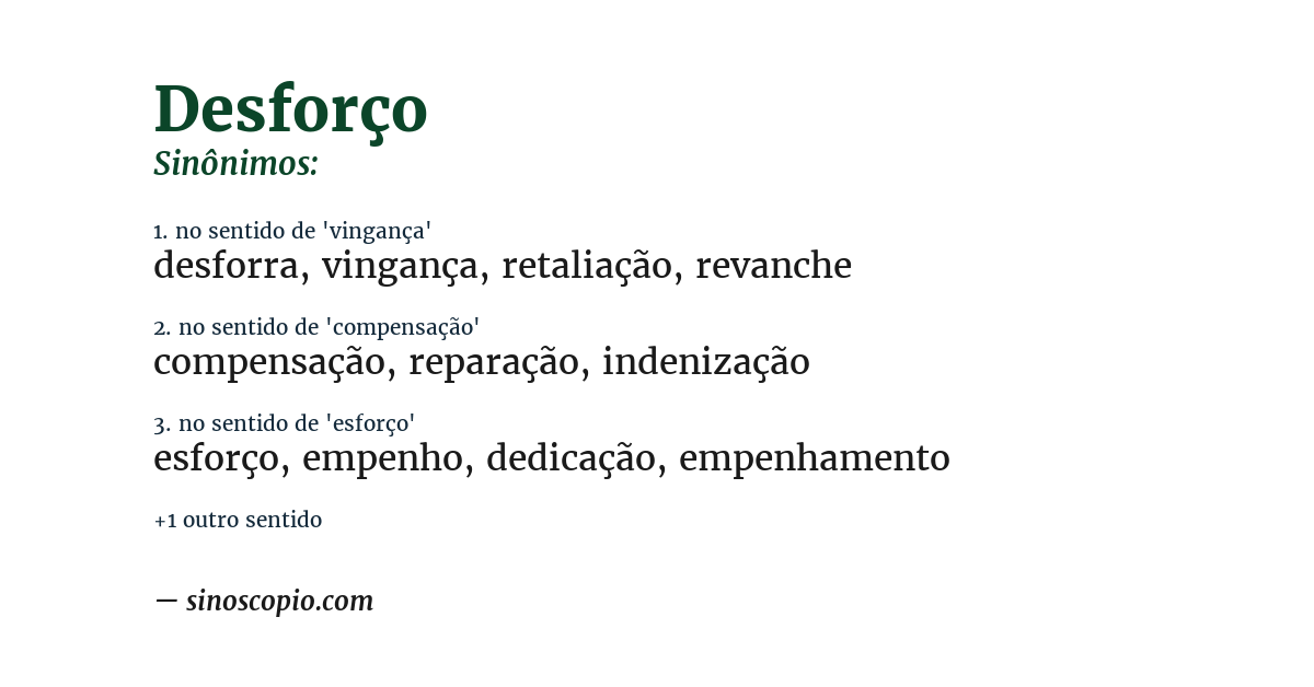 Sinônimo de desforço