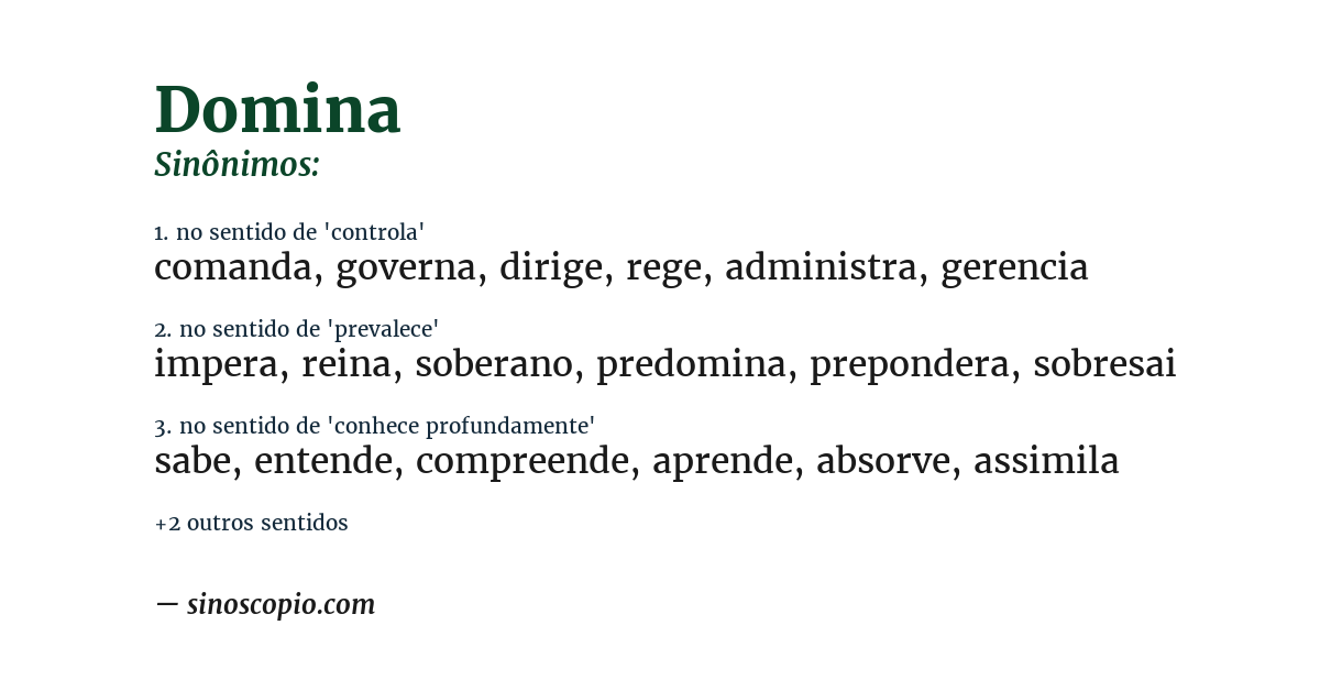 Sinônimo de domina