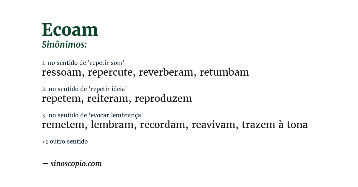 Sinônimo de ecoam