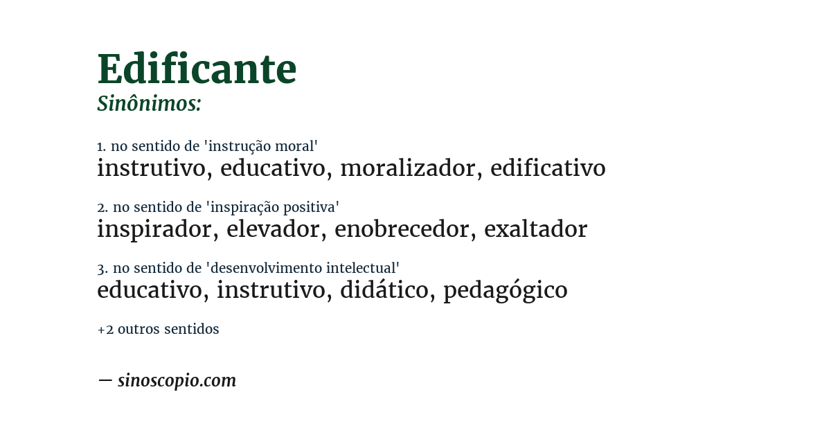 Sinônimo de edificante
