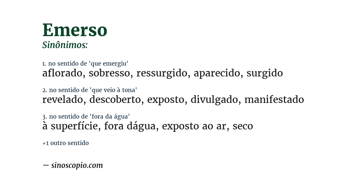 Sinônimo de emerso