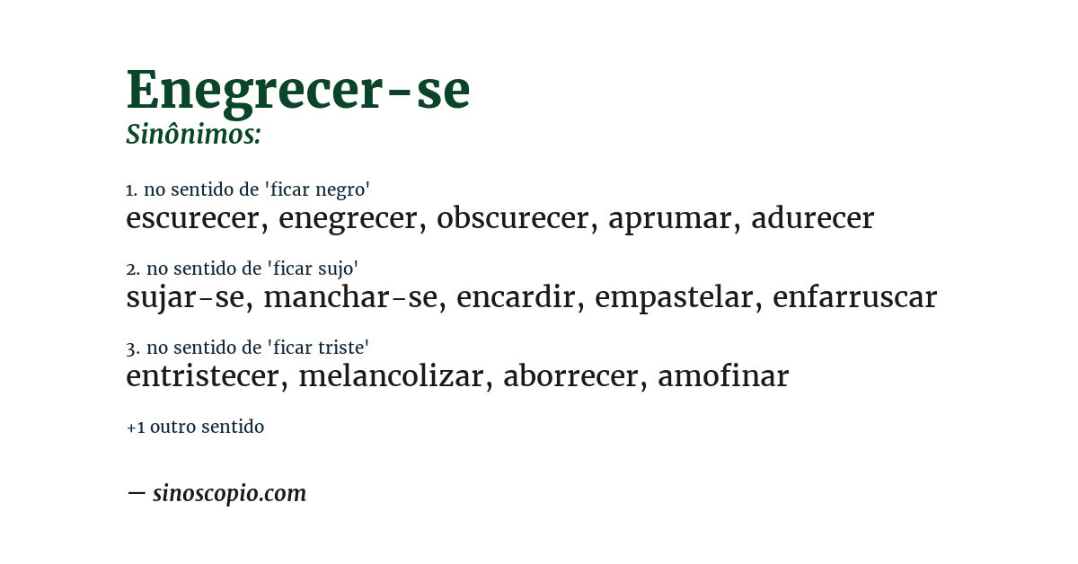 Sinônimo de enegrecer-se