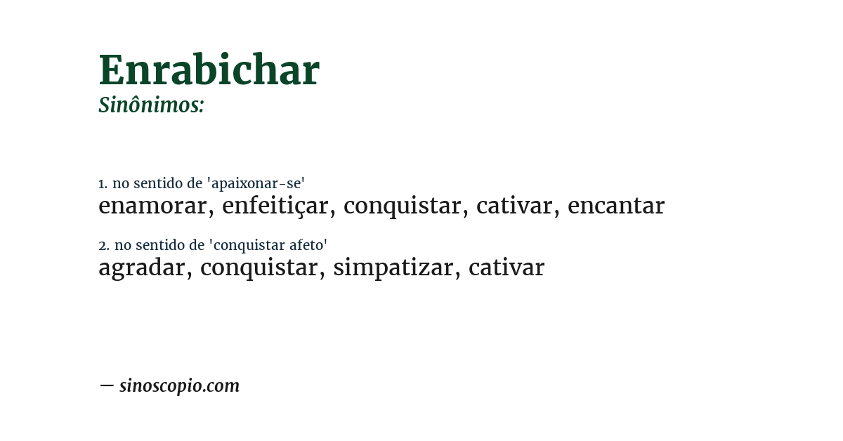 Sinônimo de enrabichar