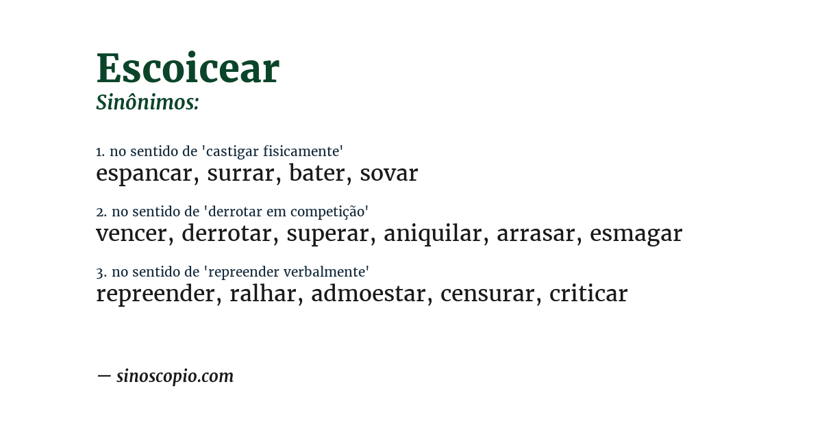Sinônimo de escoicear