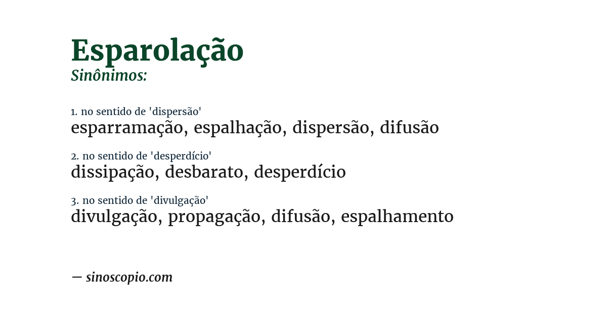 Sinônimo de esparolação