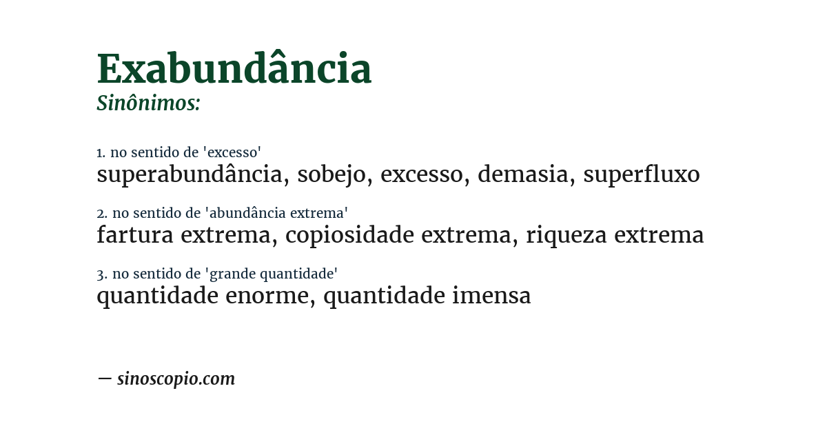 Sinônimo de exabundância