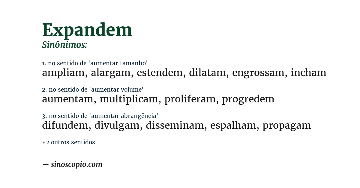 Sinônimo de expandem