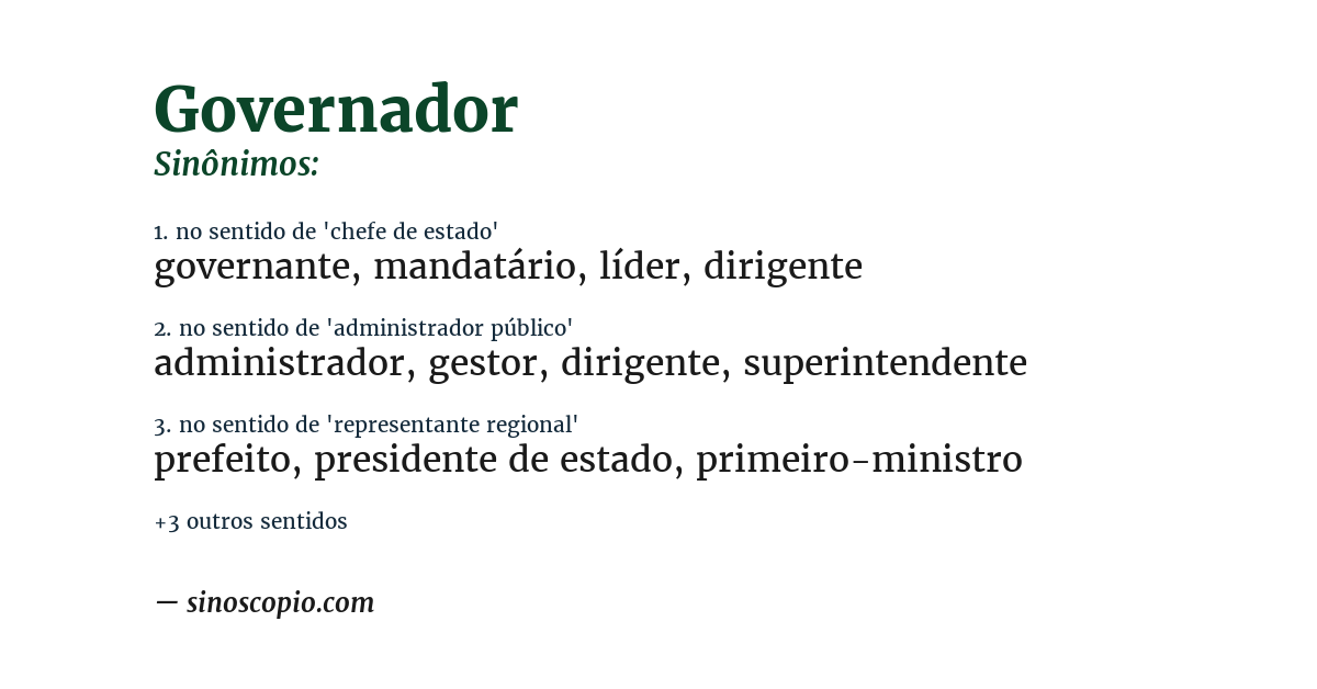 Sinônimo de governador