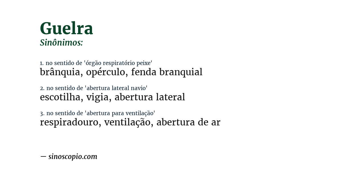 Sinônimo de guelra