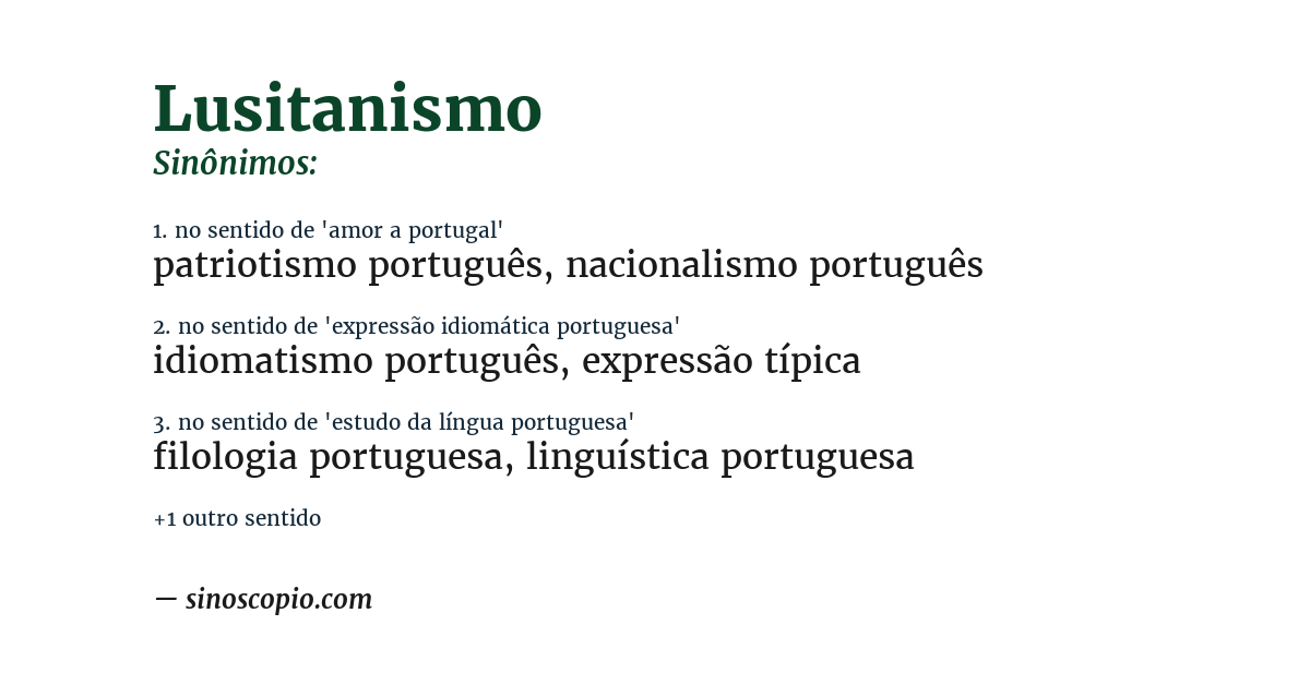 Sinônimo de lusitanismo