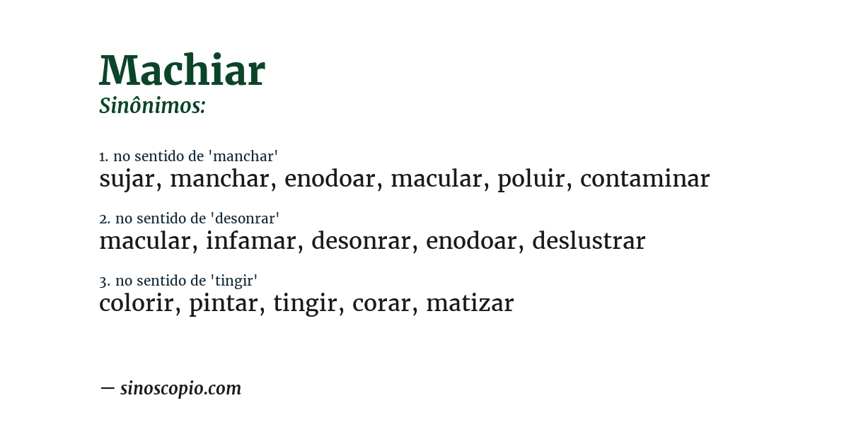 Sinônimo de machiar
