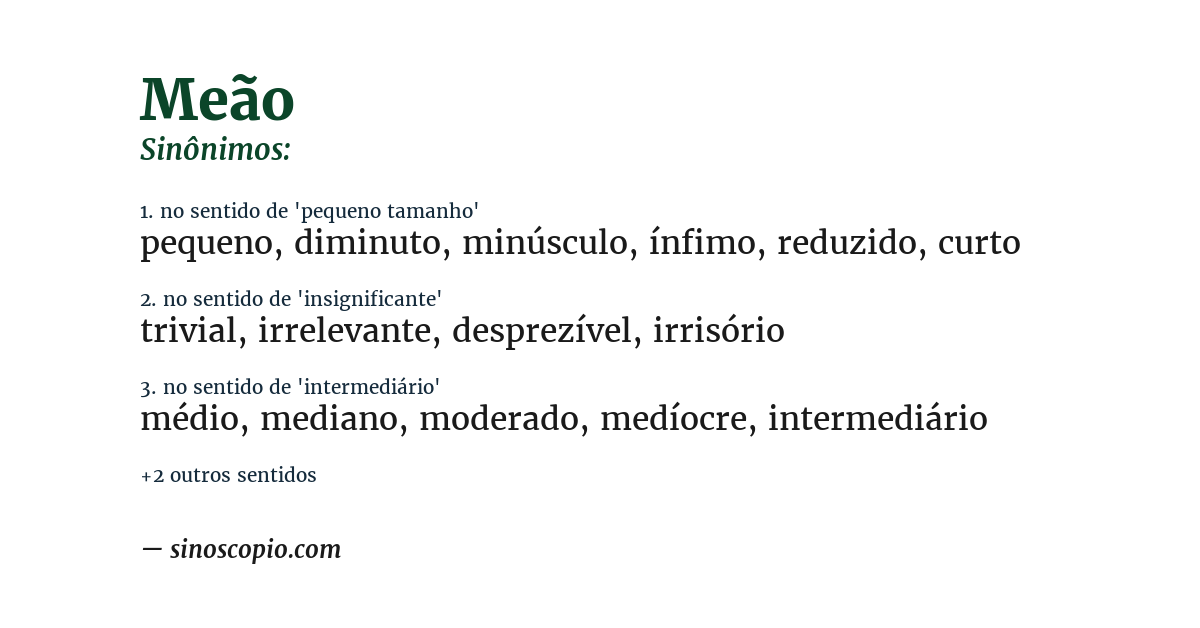 Sinônimo de meão
