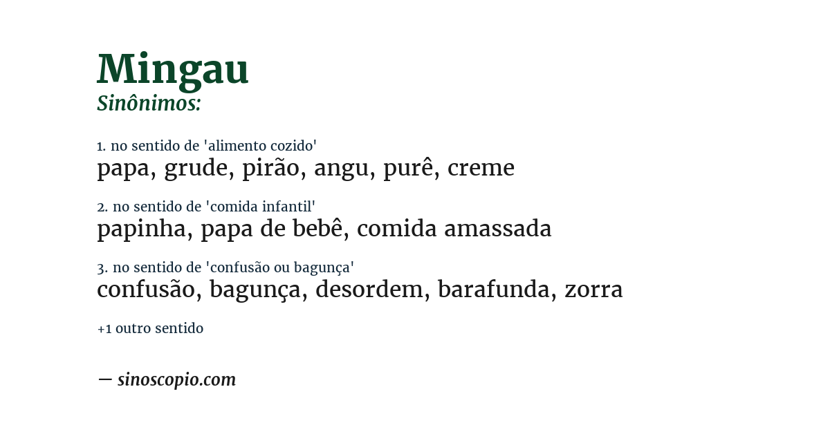 Sinônimo de mingau