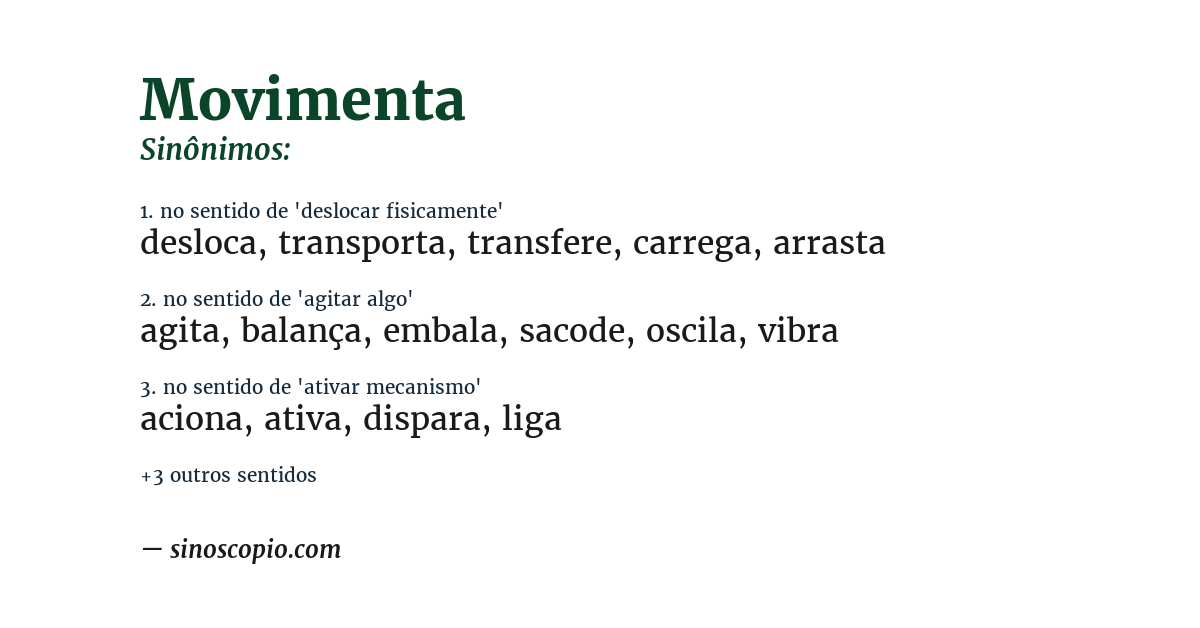 Sinônimo de movimenta