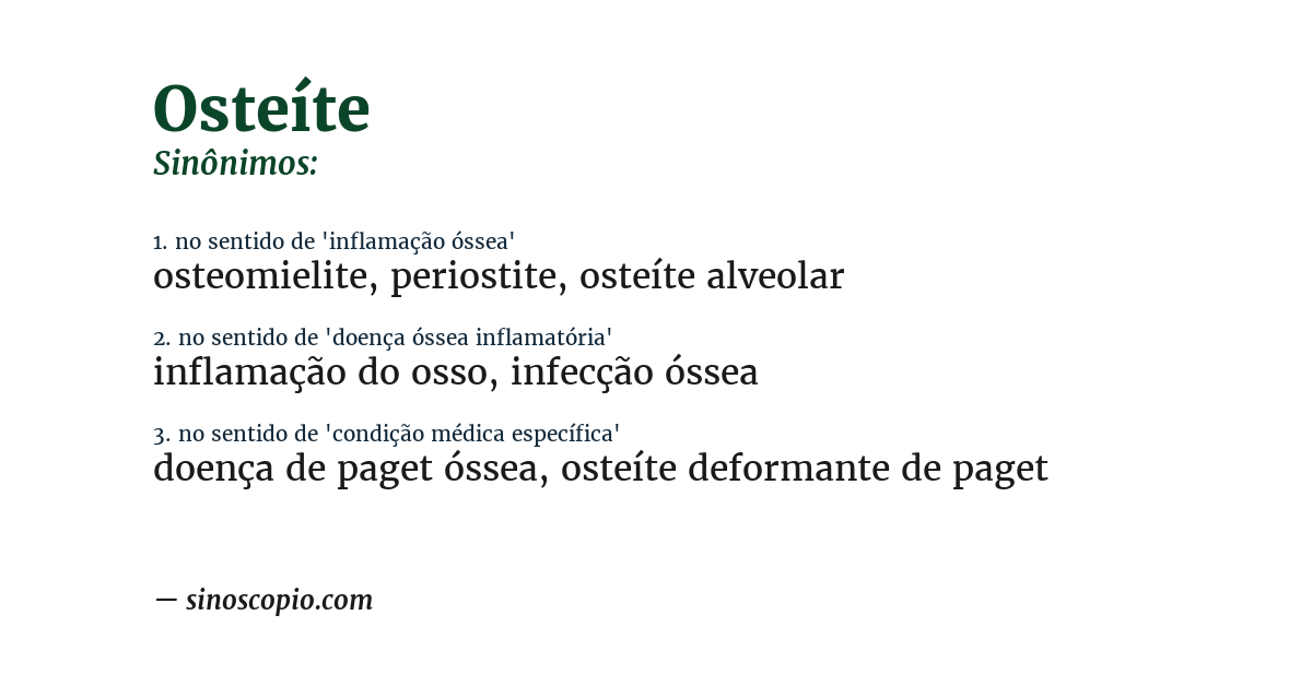 Sinônimo de osteíte