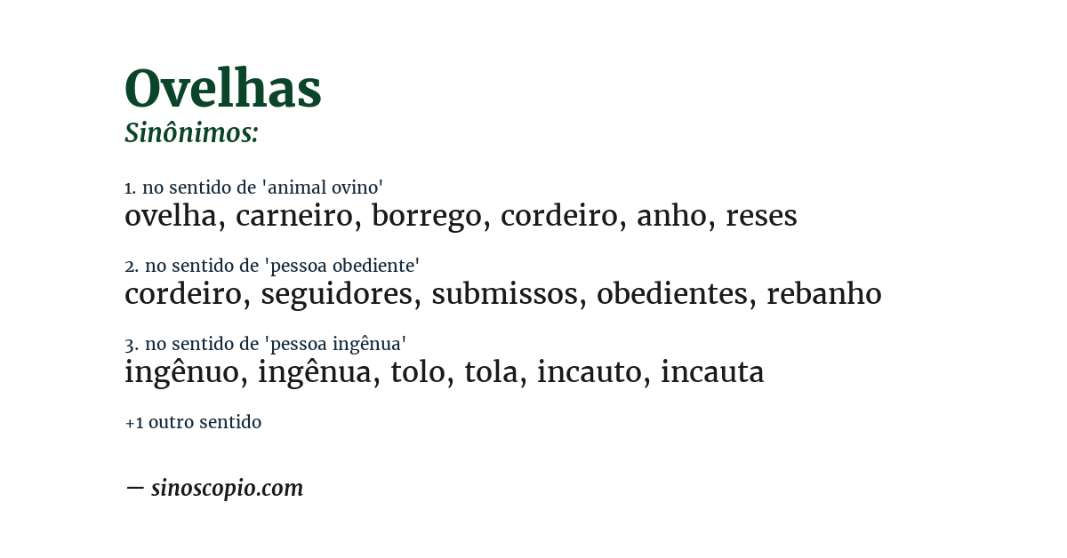 Sinônimo de ovelhas