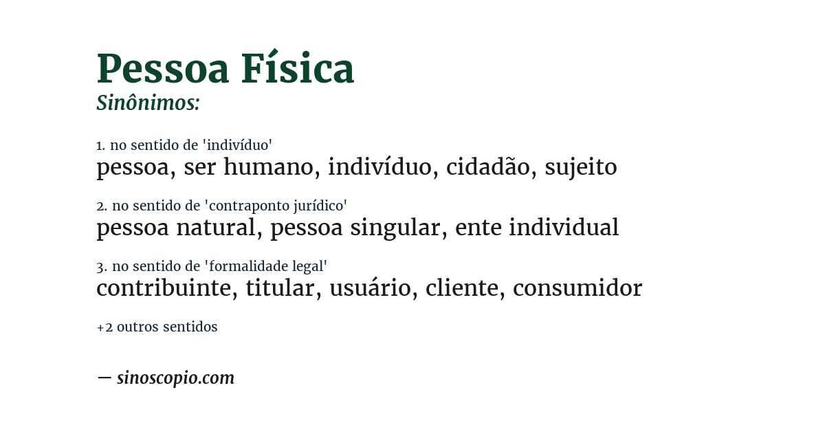 Sinônimo de pessoa física