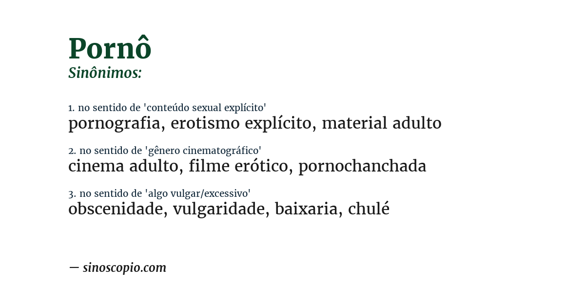 Sinônimo de pornô
