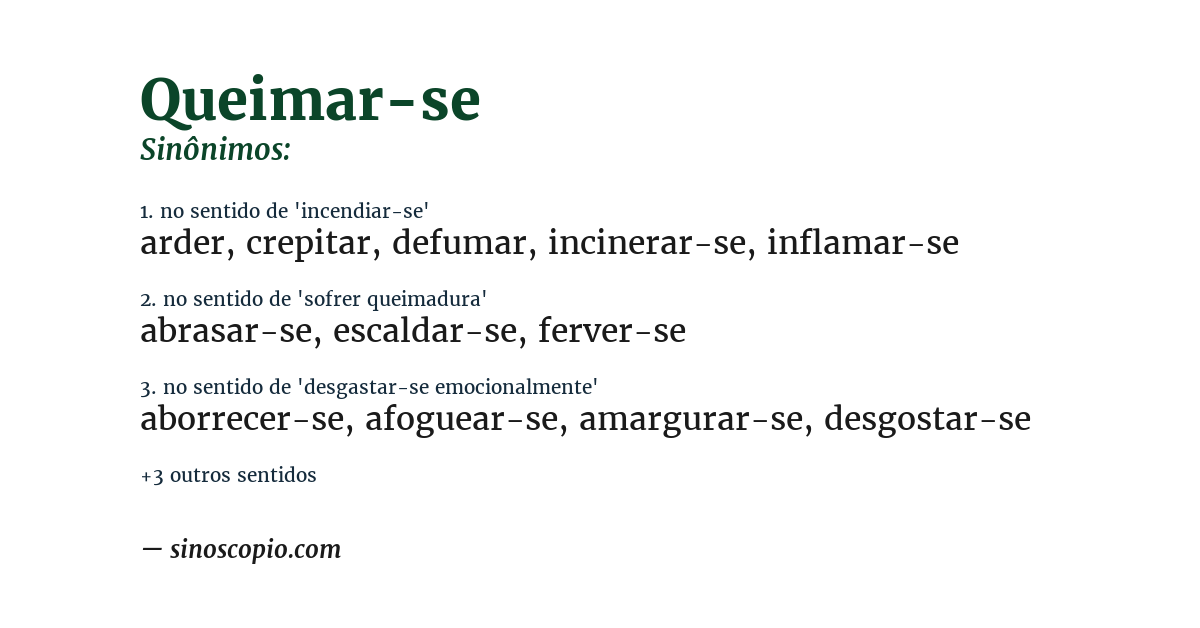 Sinônimo de queimar-se