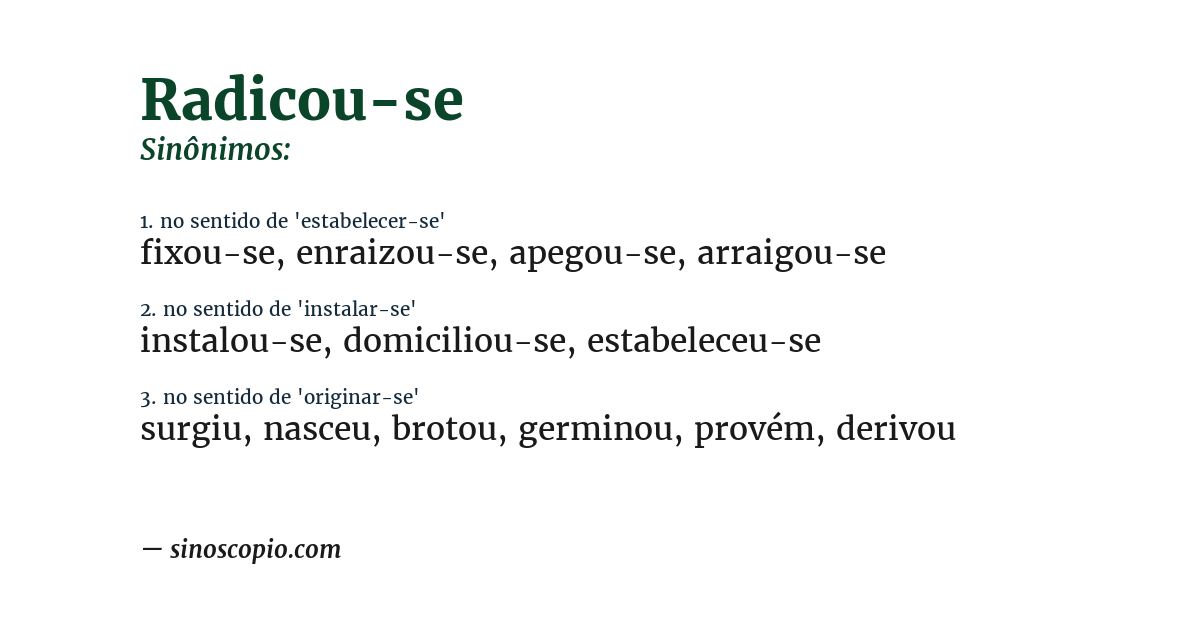 Sinônimo de radicou-se