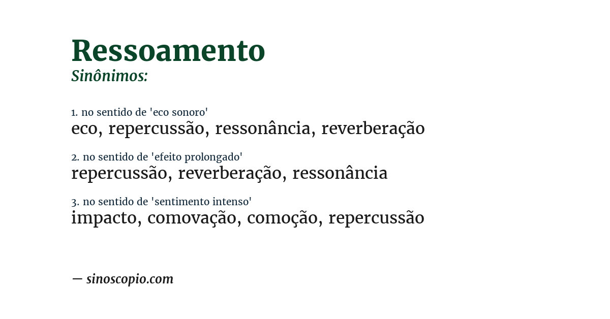 Sinônimo de ressoamento