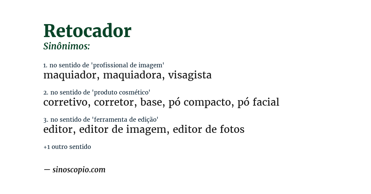 Sinônimo de retocador