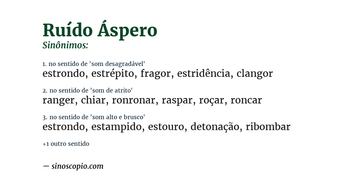 Sinônimo de ruído áspero