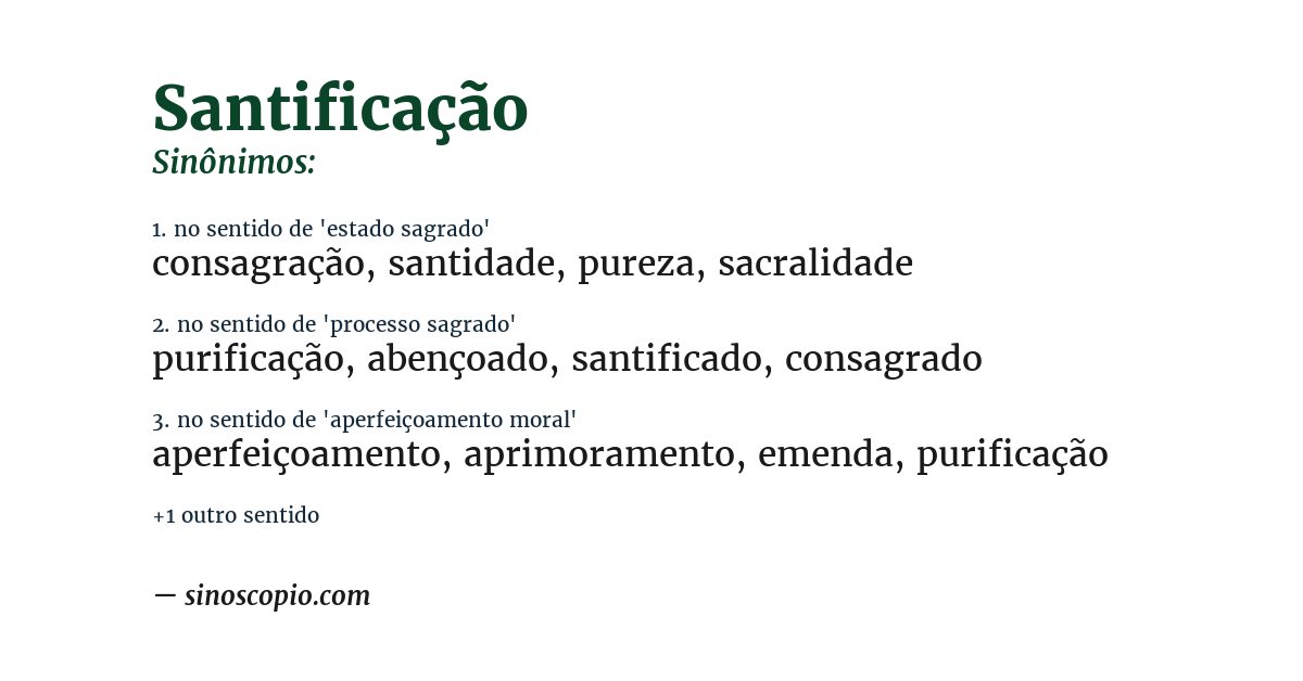 Sinônimo de santificação