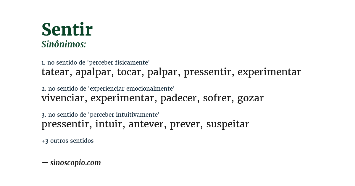 Sinônimo de sentir