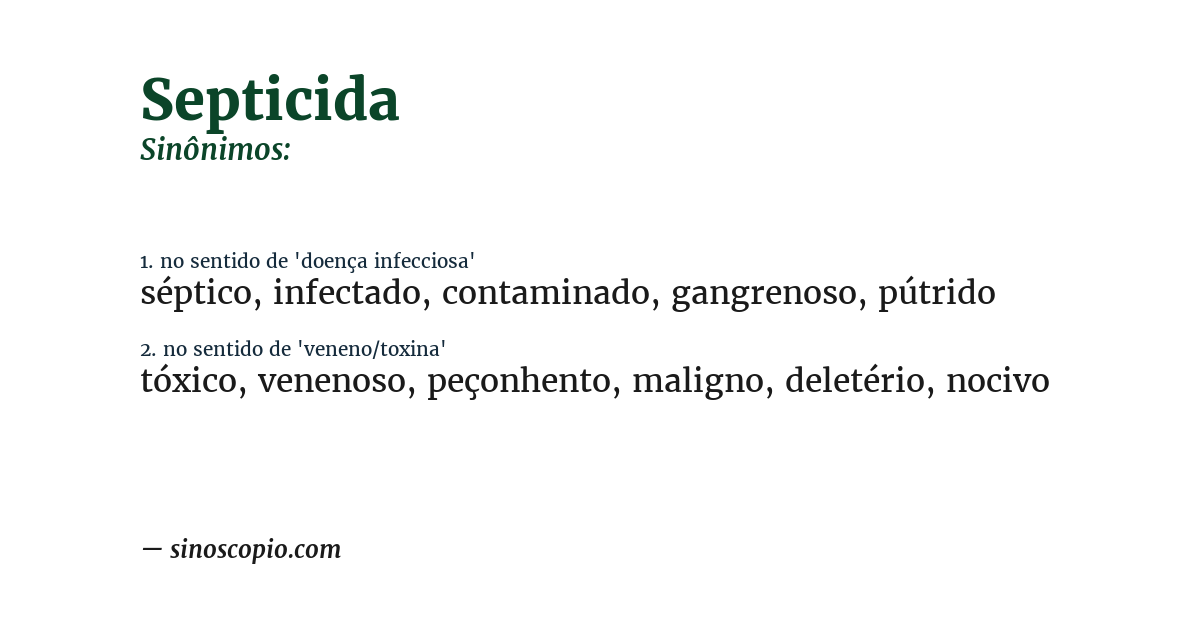 Sinônimo de septicida
