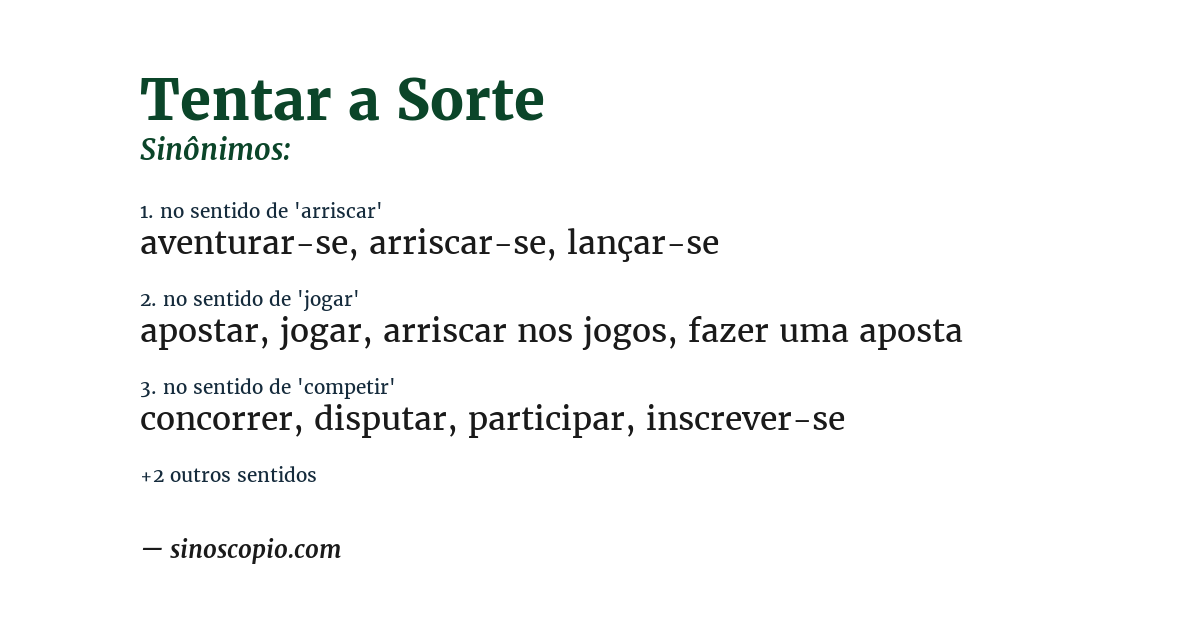 Sinônimo de tentar a sorte