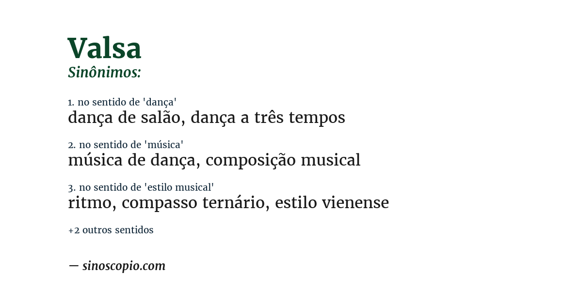 Sinônimo de valsa