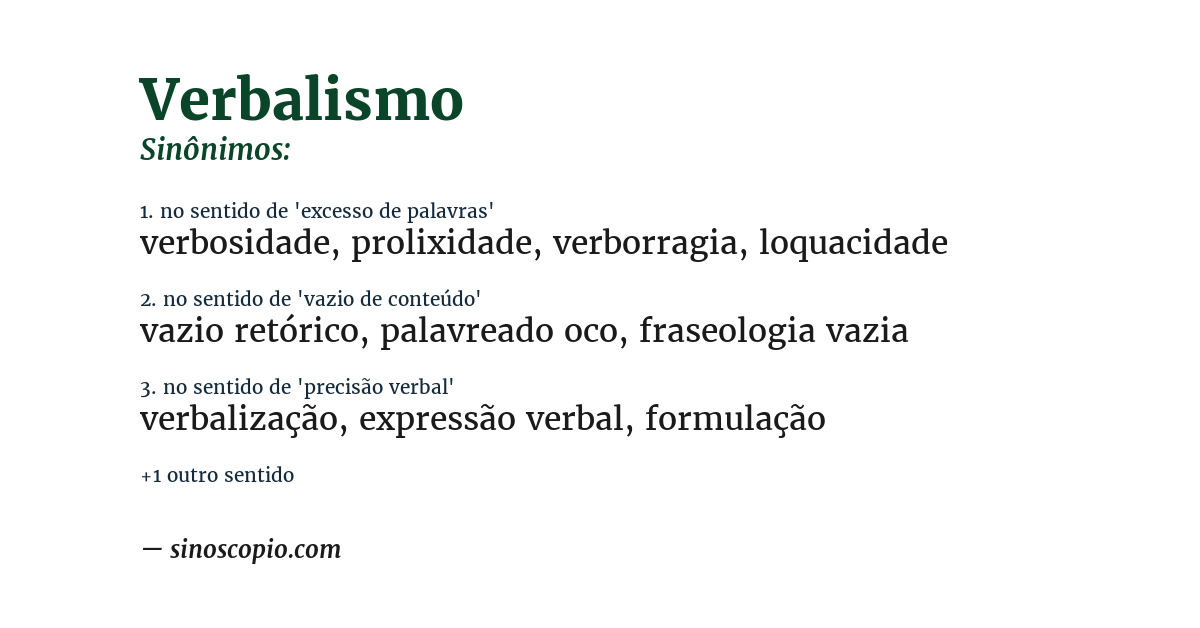 Sinônimo de verbalismo