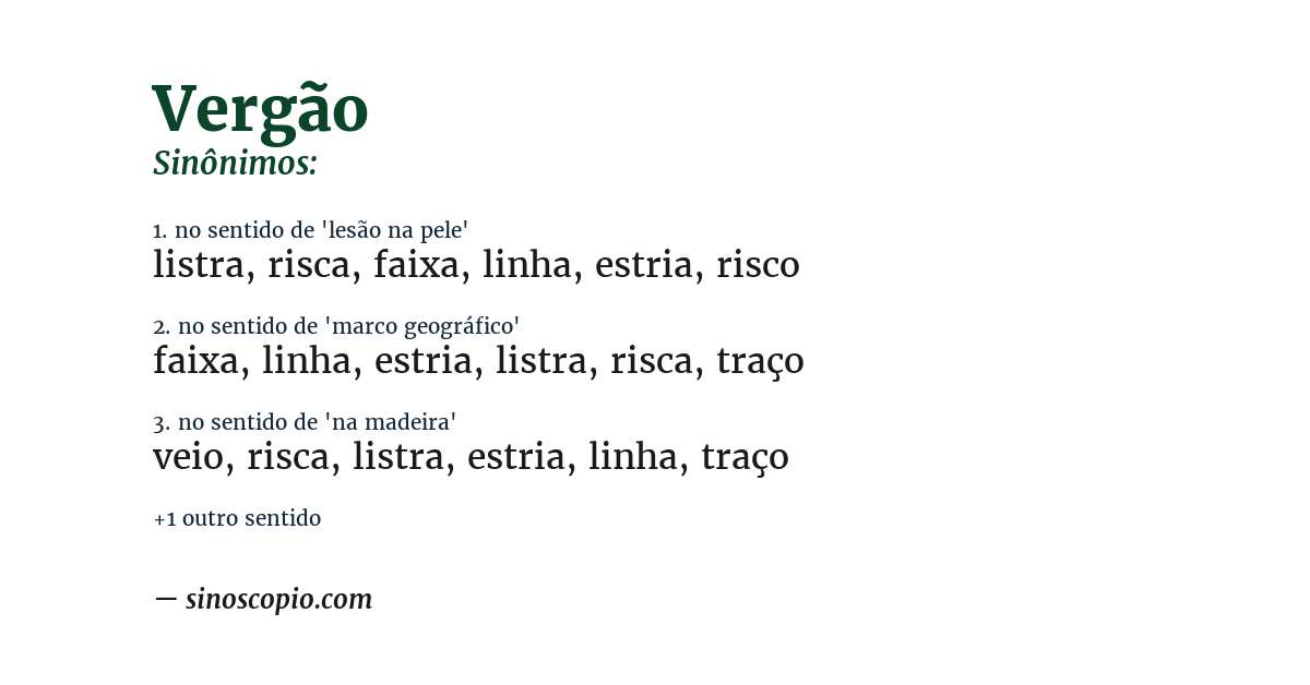 Sinônimo de vergão