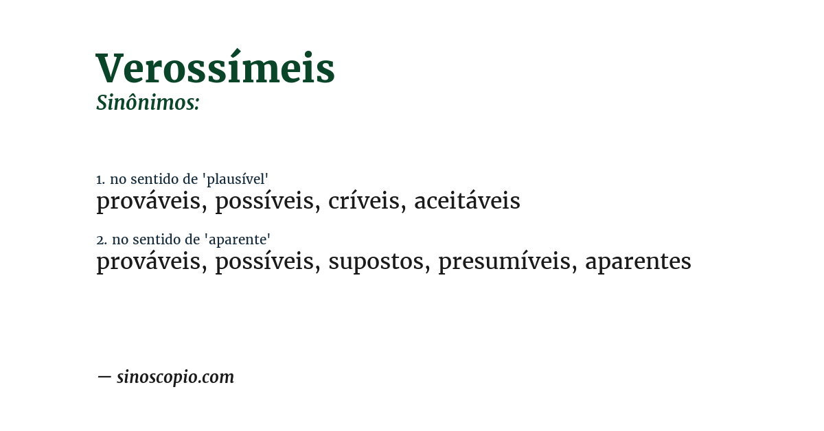 Sinônimo de verossímeis