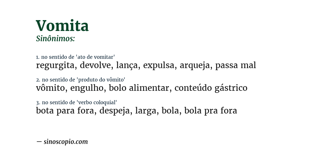 Sinônimo de vomita