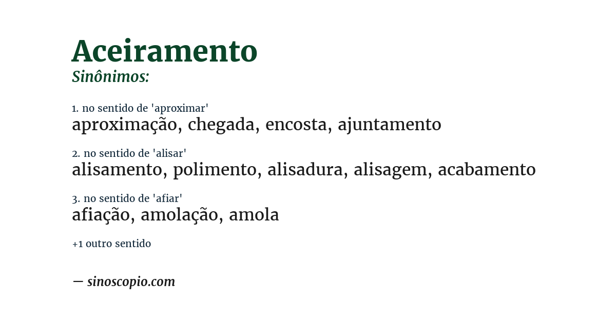 Sinônimo de aceiramento