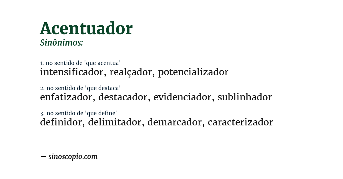 Sinônimo de acentuador
