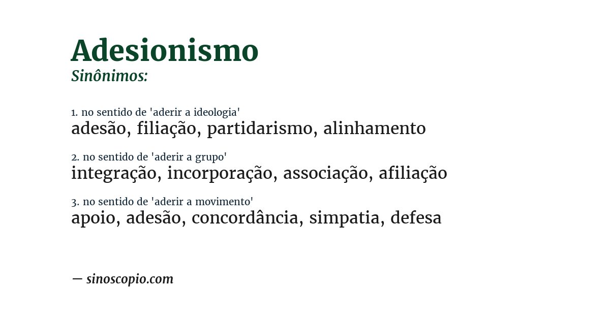 Sinônimo de adesionismo