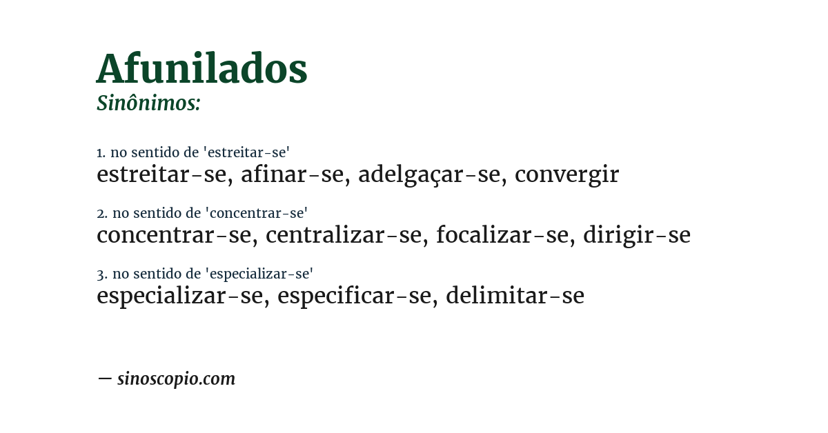 Sinônimo de afunilados