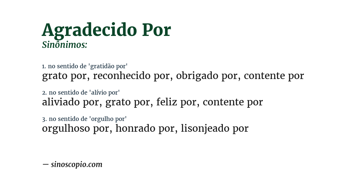Sinônimo de agradecido por