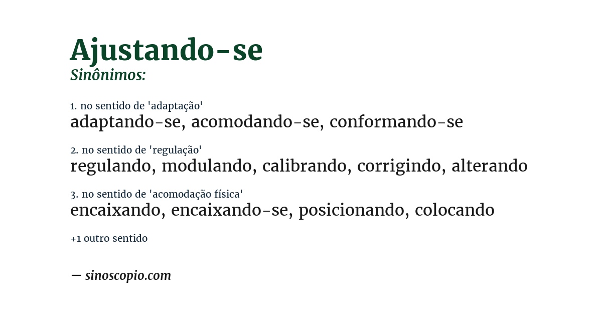 Sinônimo de ajustando-se