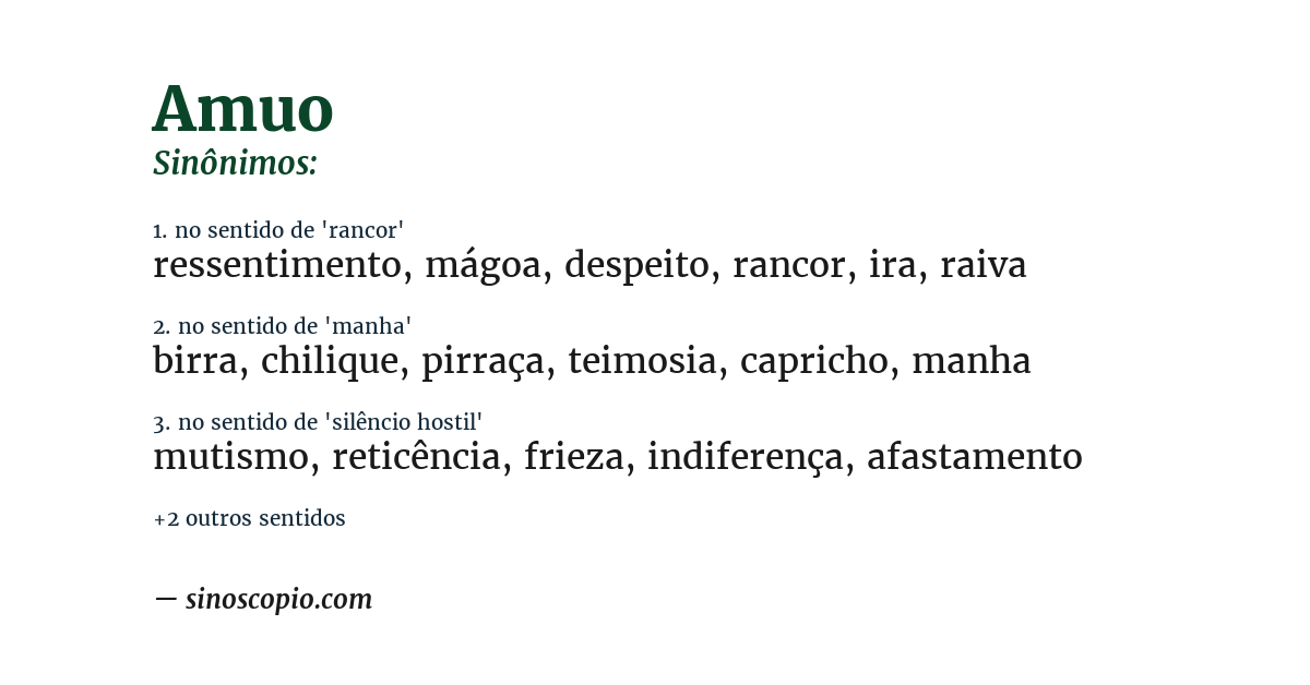 Sinônimo de amuo