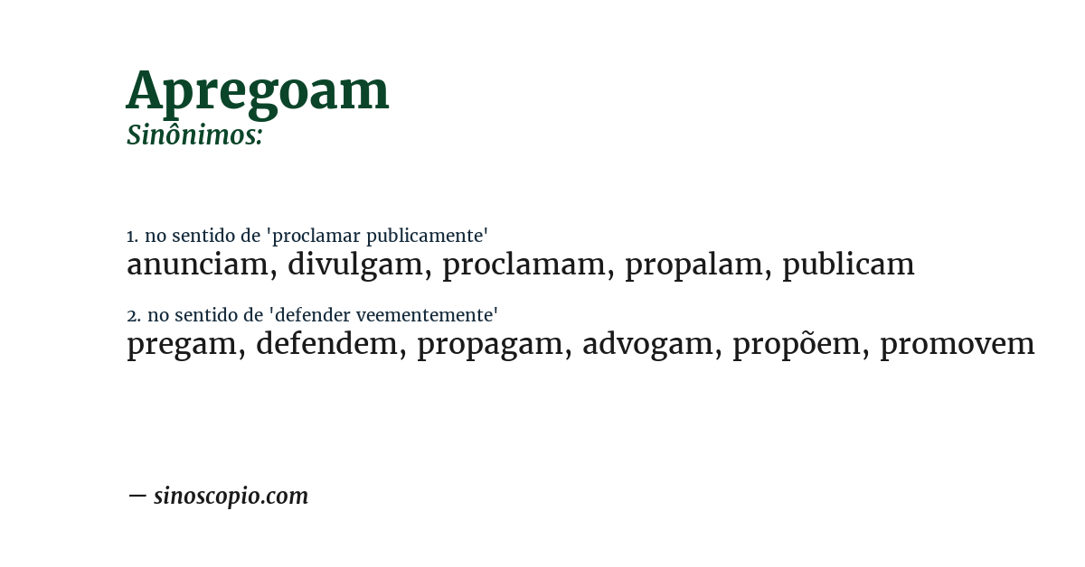 Sinônimo de apregoam
