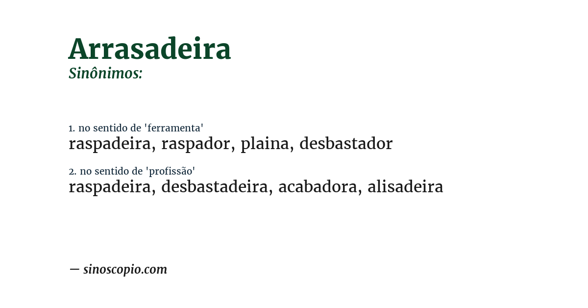 Sinônimo de arrasadeira