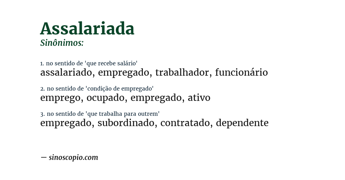 Sinônimo de assalariada