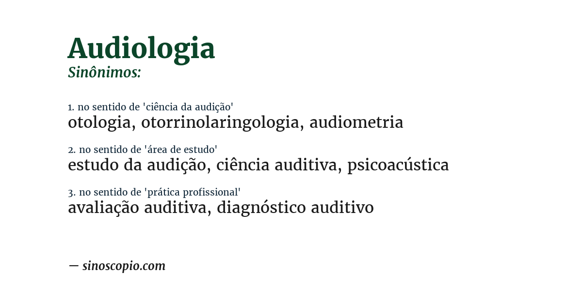 Sinônimo de audiologia