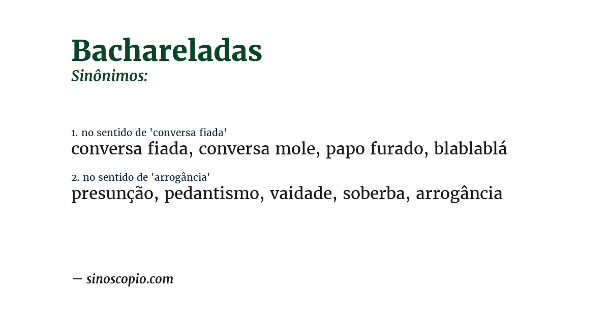 Sinônimo de bachareladas